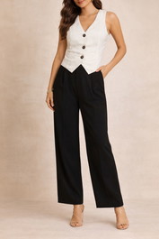 Dress Hire Casual Dricoper Top Knotch Denim Annabelle Ivory Vest White