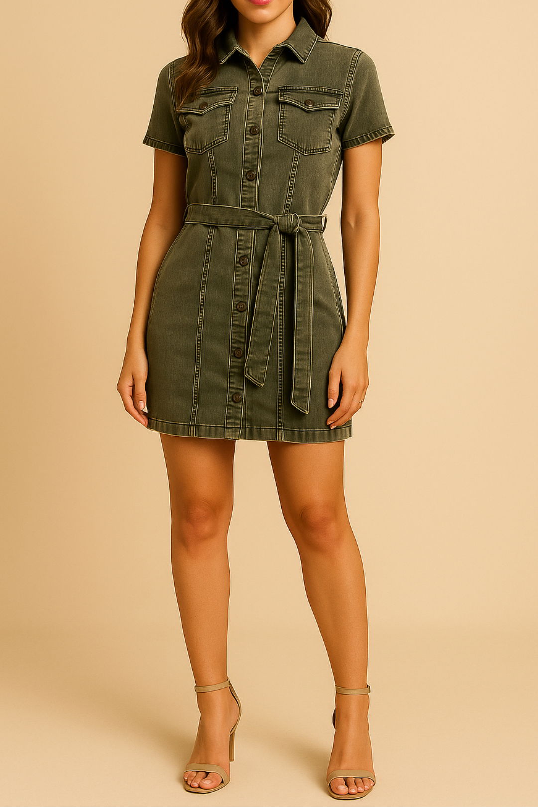 dress hire casual guess Stella Dress in Leaf Green Wash