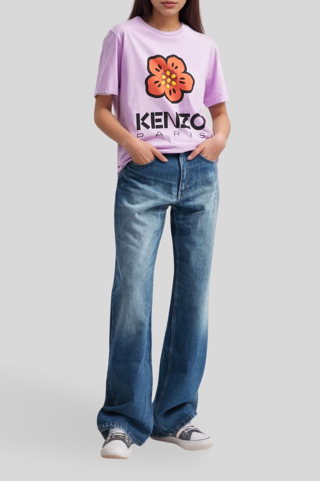 Kenzo Tshirt Sunflower Logo Blue