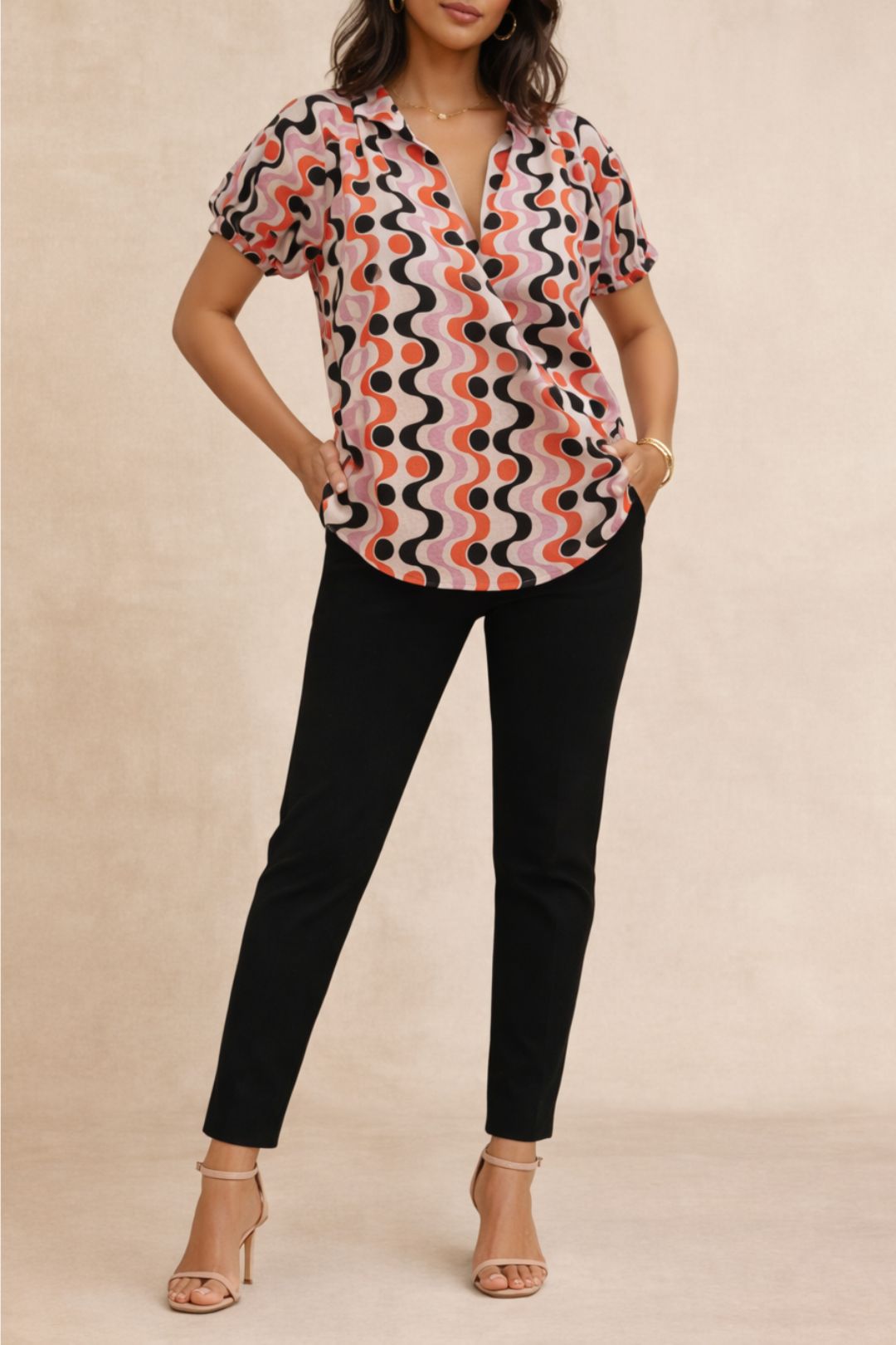 dress hire casual Kinga Csilla Dietro Paze Wrap Blouse Multi