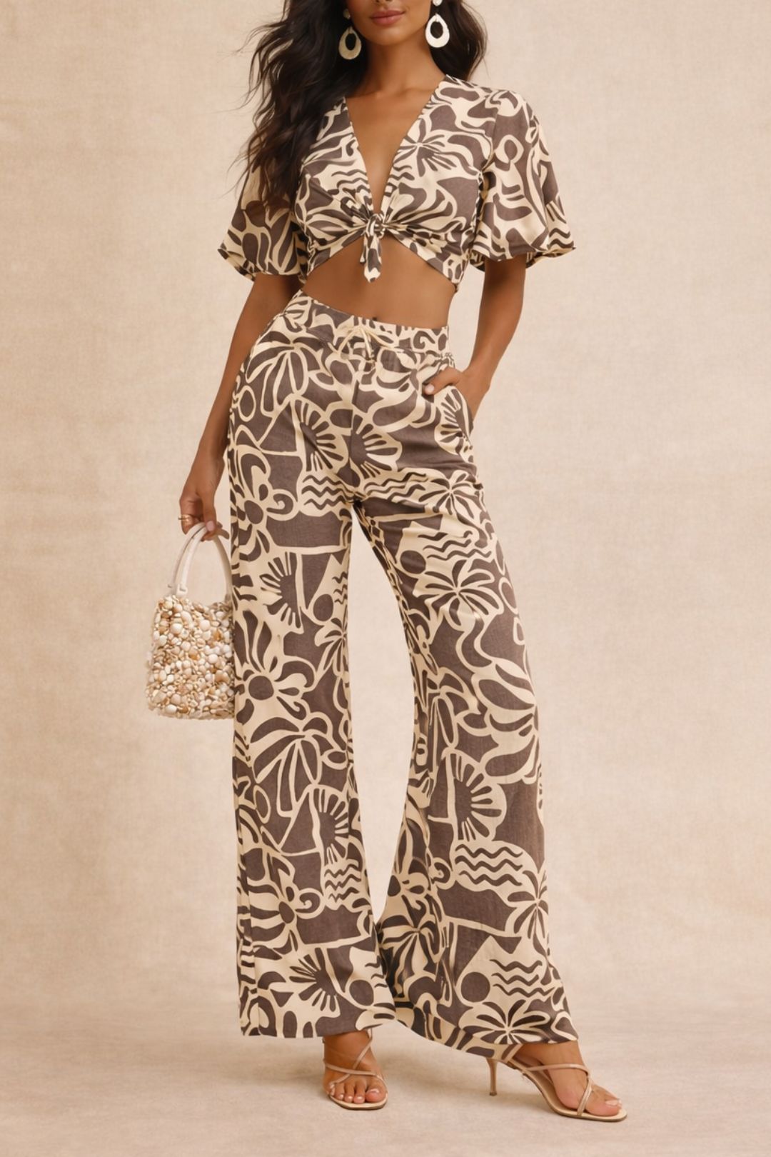 Dress Hire casual kinga Kinga Csilla Palms Cassie Flare Pant