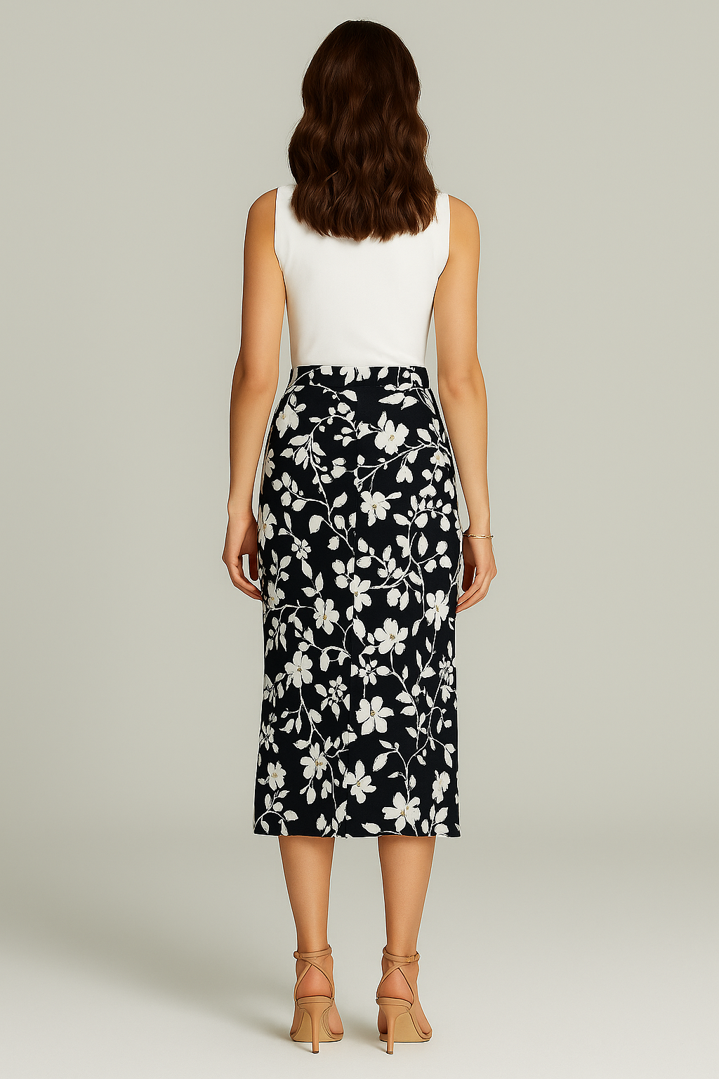 Dress hire casual Kookai Floral Printed Midi Skirt black