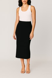 Dress hire casual veronika maine Crochet Midi Skirt in Black