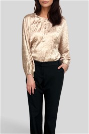 Dress Hire Casual Crushed Satin Batwing Top in Champagne