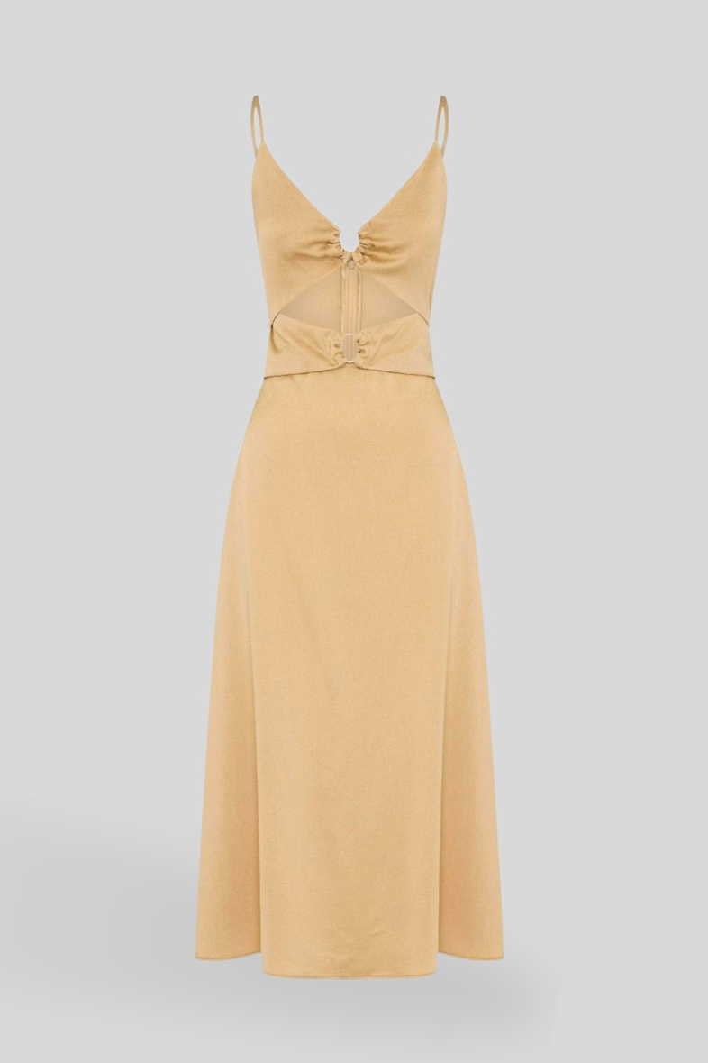 Hire Carina Dress in Biscotti | Anna Quan | GlamCorner