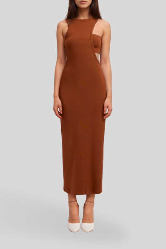 Kekoa Round Neckline Cocktail Maxi Dress
