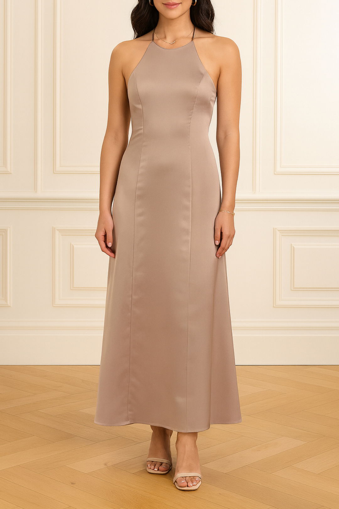 Hire Belle Tie Back Dress in Bronze Kookai GlamCorner