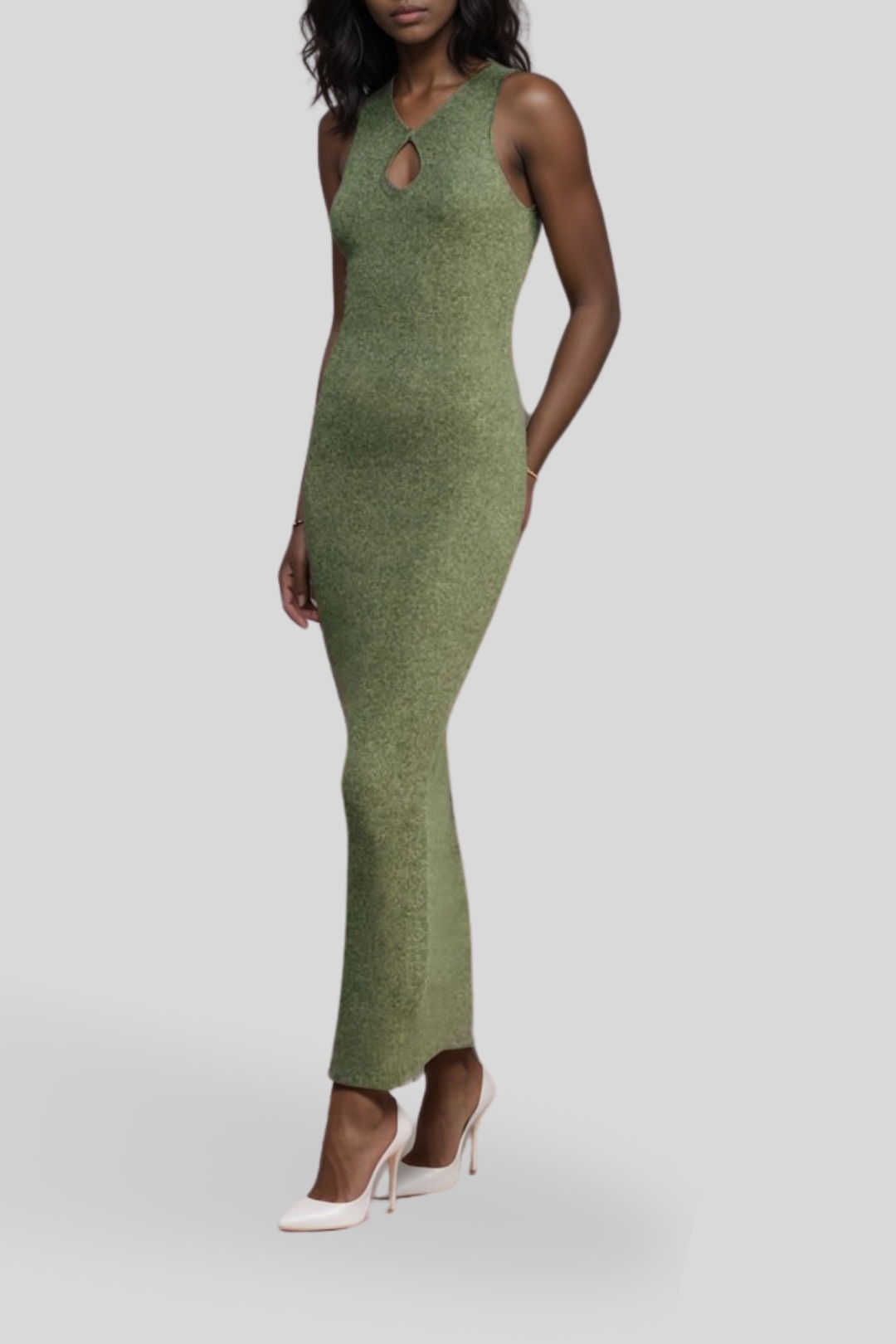 Dress hire evening event Posse	Roslyn Dress Olive Sparkle