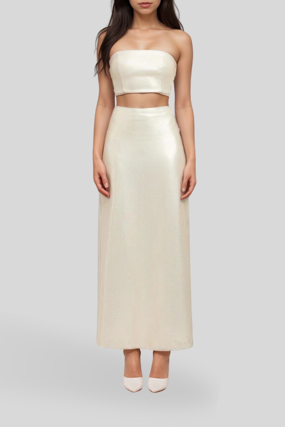 Luxe sequin top and skirt set