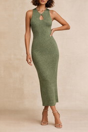 Dress Hire Cocktail Posse The label Roslyn Dress Olive Sparkle