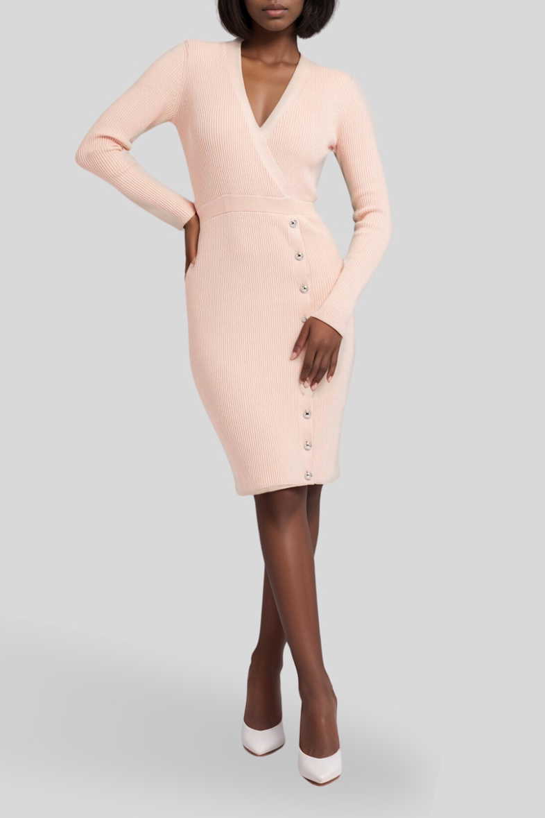 Hire Alexandra Dress Sweater in Blush Breeze Guess GlamCorner