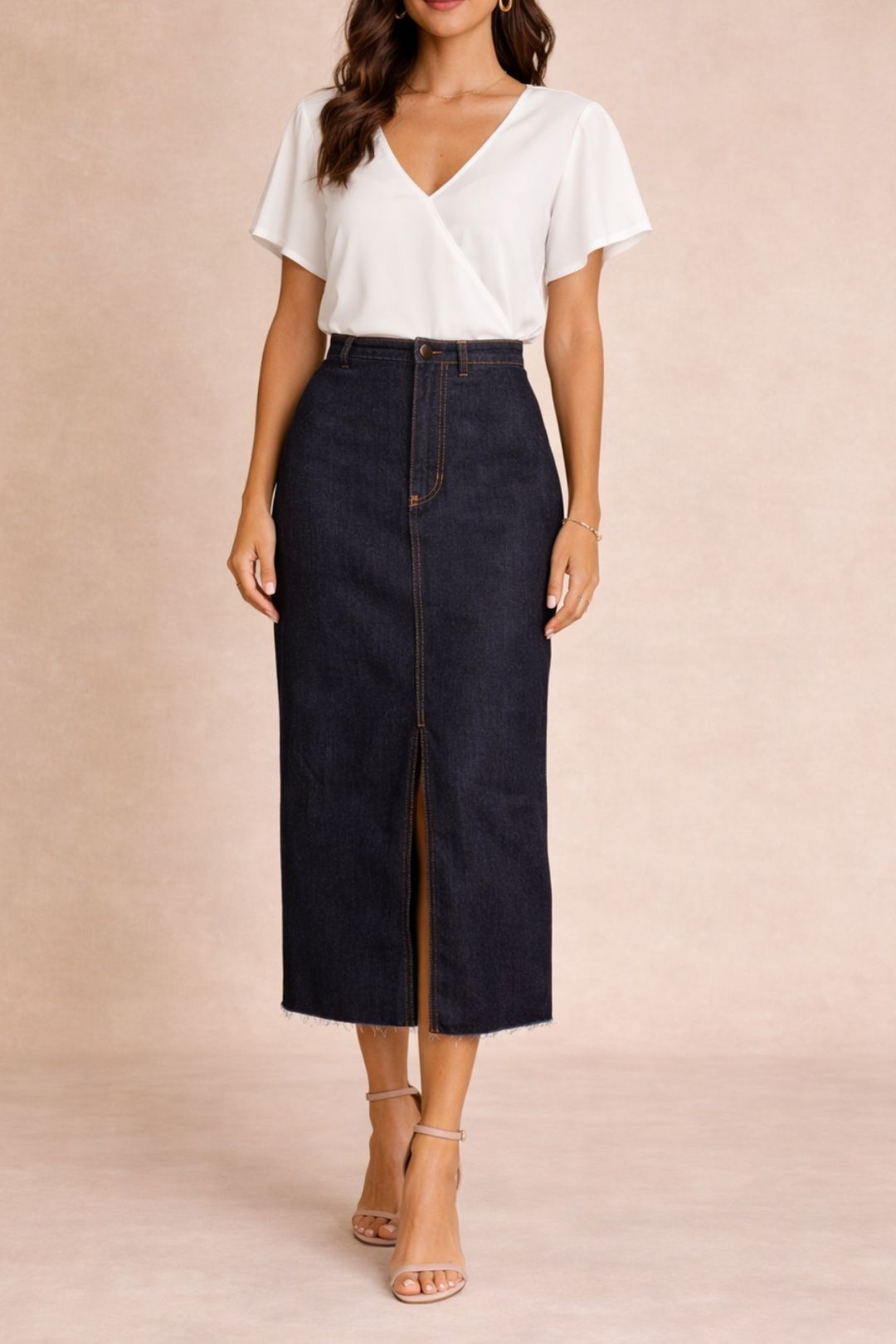 Dress Hire Date night NEUW	Recut Maxi Skirt Resonate - Raw Indigo