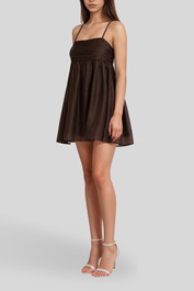 Dress Hire Date Night Nude LucyZiki Mini Dress Brown