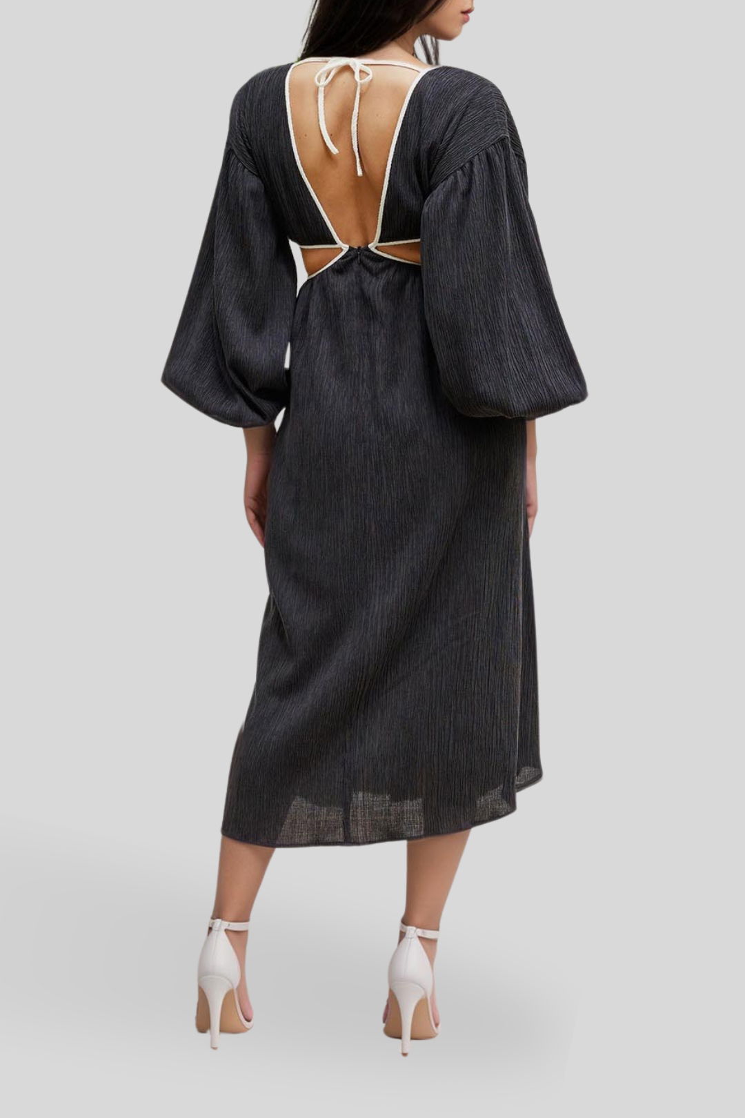 Dress hire cocktail party aere Crinkle Contrast Midi Dress