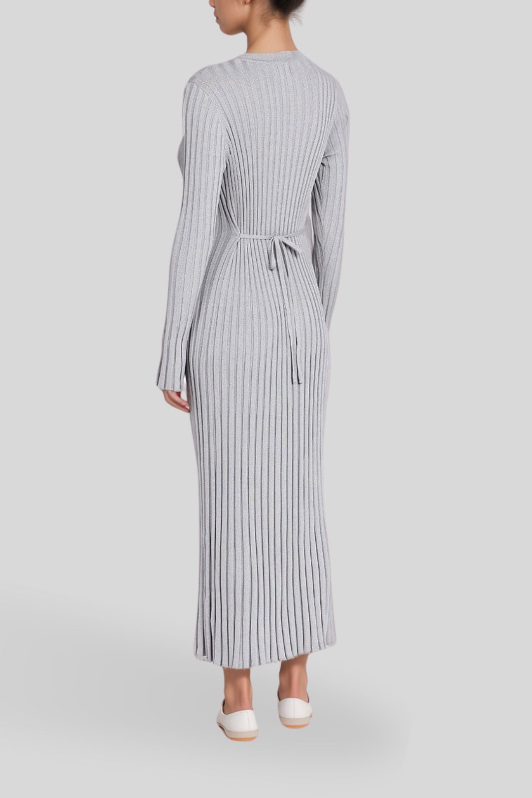 Hire Ada Silver Long Sleeve Midi Dress | Dissh | GlamCorner