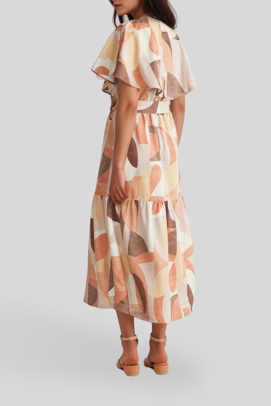 dress hire daytime event Brave & True  - Longway Home Dress Earth Abstract