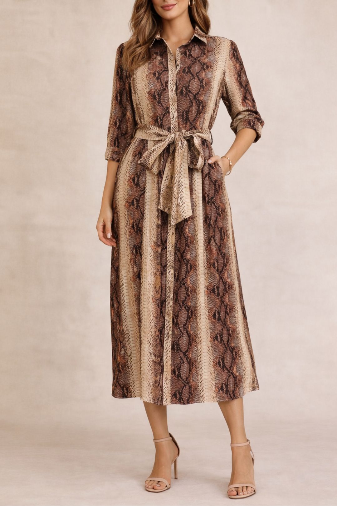 Dress Hire Daytime event Brave + True  Primrose Dress in Python Print