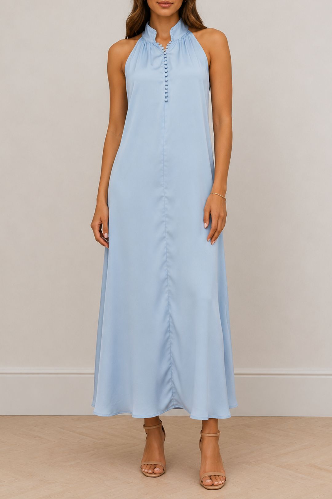 Dress Hire Daytime Event Brave+True	Rendezvous Dress - Pond Blue Silky