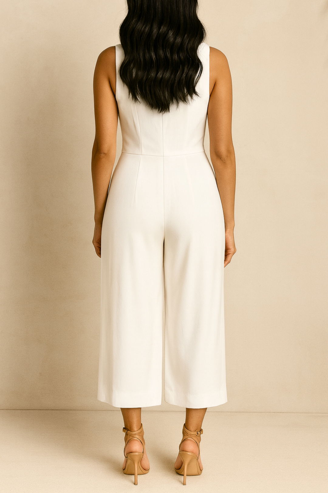 dress hire high tea David Lawrence Sleeveless Wide Leg Tailored Jumpsuit