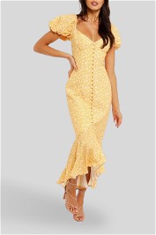 Significant Other Jacinta Dress Short Sleeves Yellow