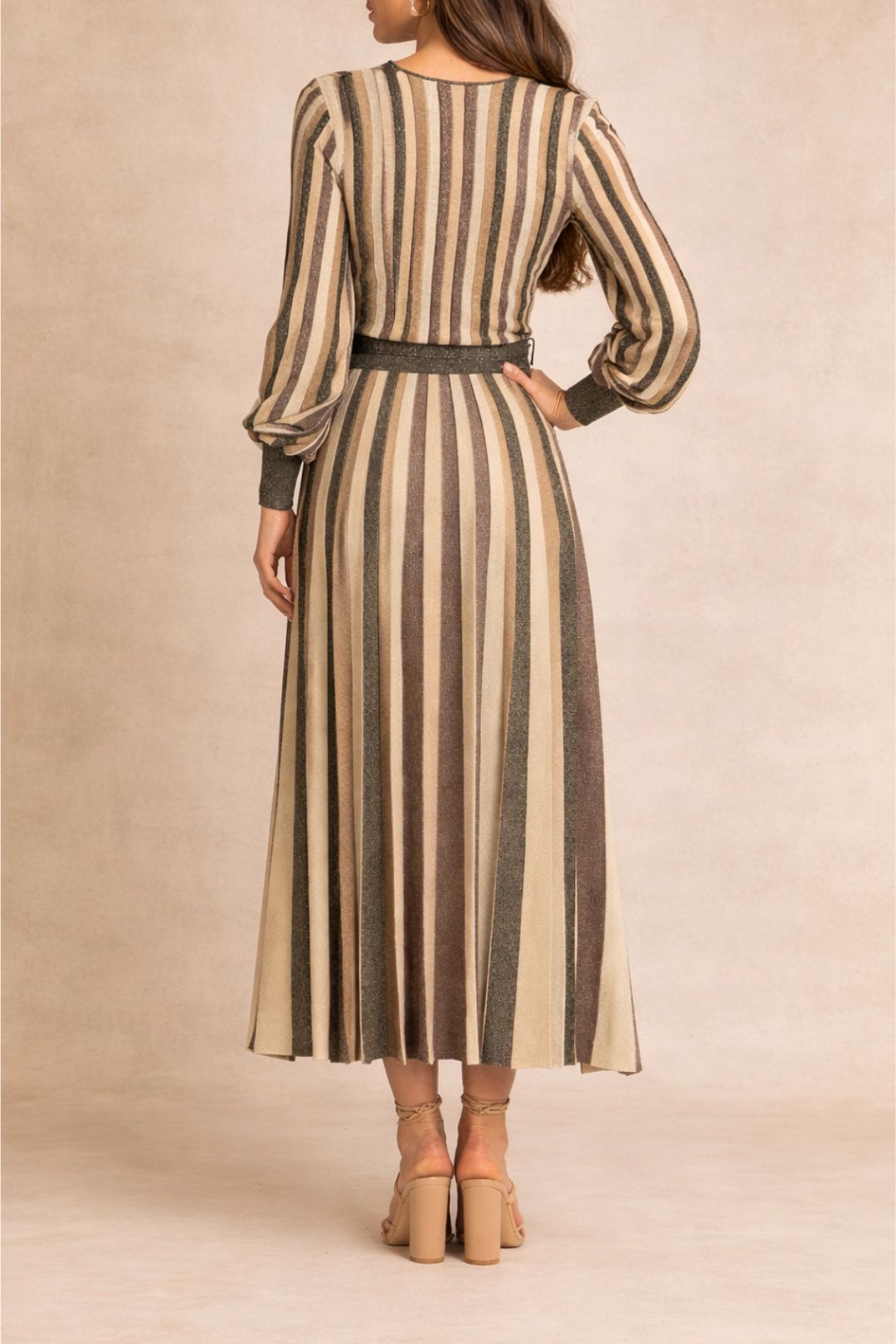 Dress Hire Daytime event Rebecca Vallance Marsha Knit Midi Dress Stripe