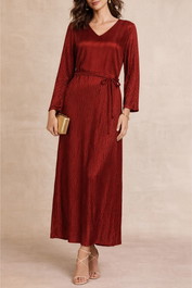 Dress Hire daytime event Vero Moda	Long Sleeve Dress in Fired Brick
