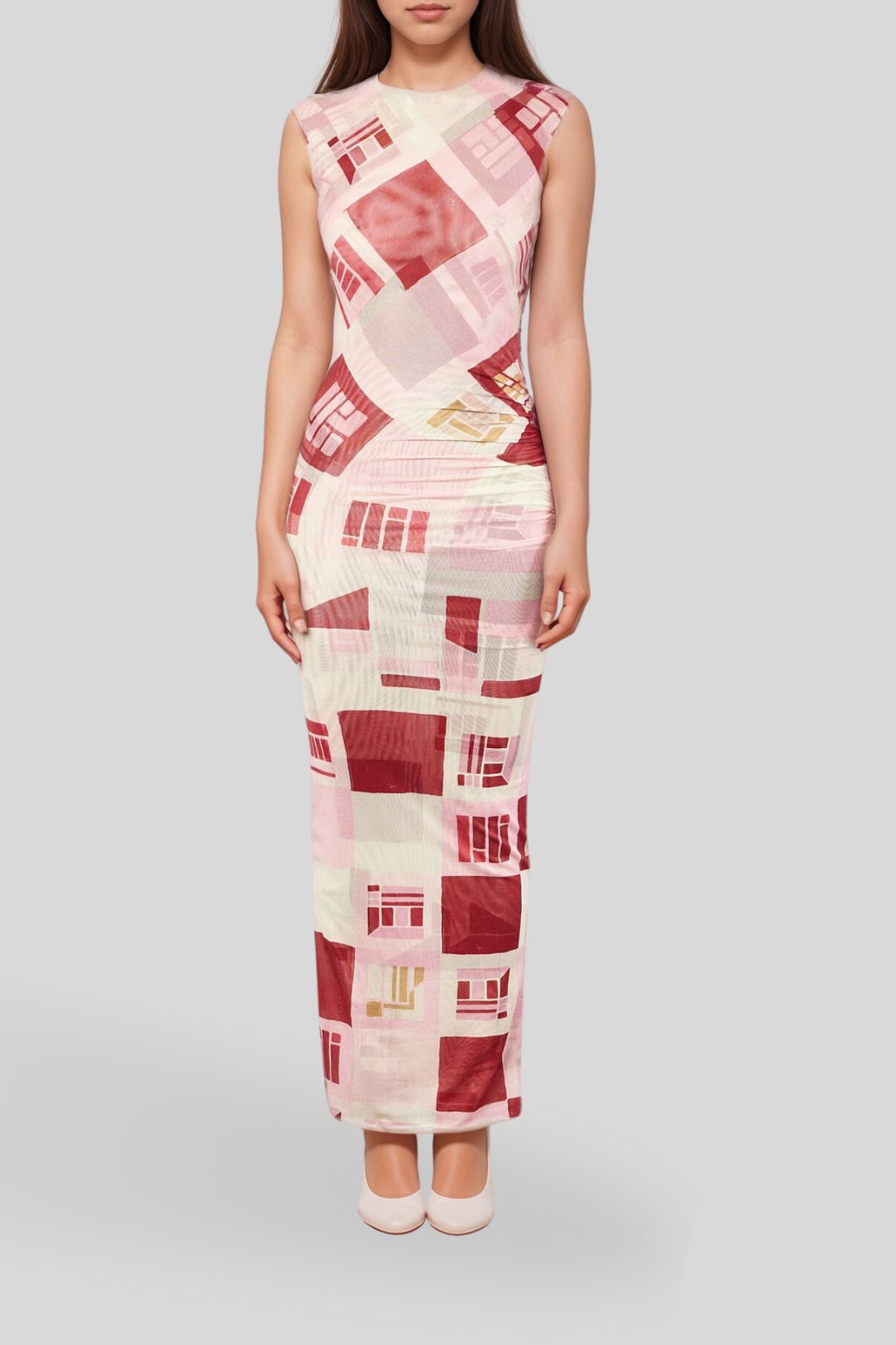 Rent Retro Mesh Sleevless Maxi Dress Romy GlamCorner