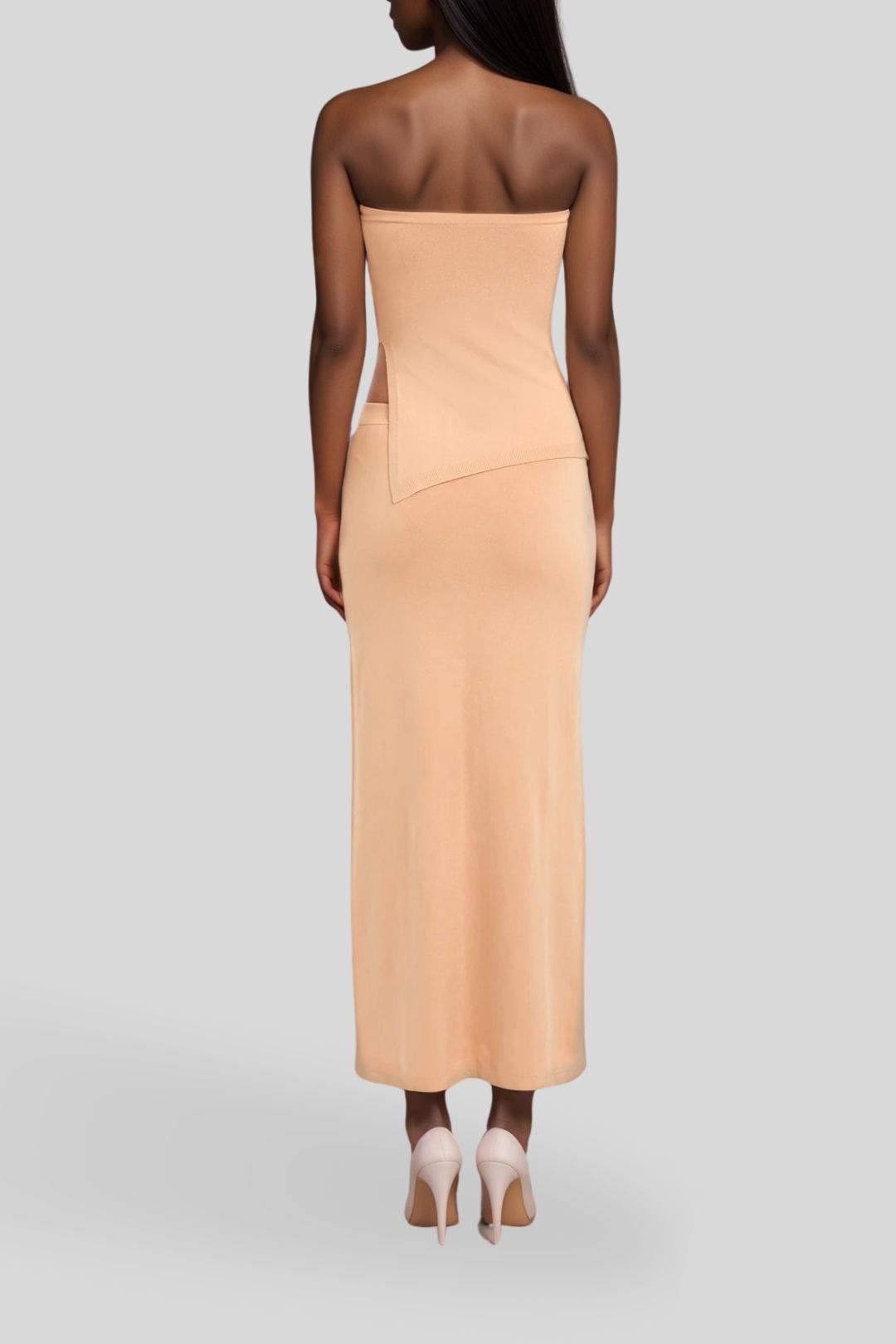 dress hire summer daytime event Isla Top and Maxi Skirt - Peach