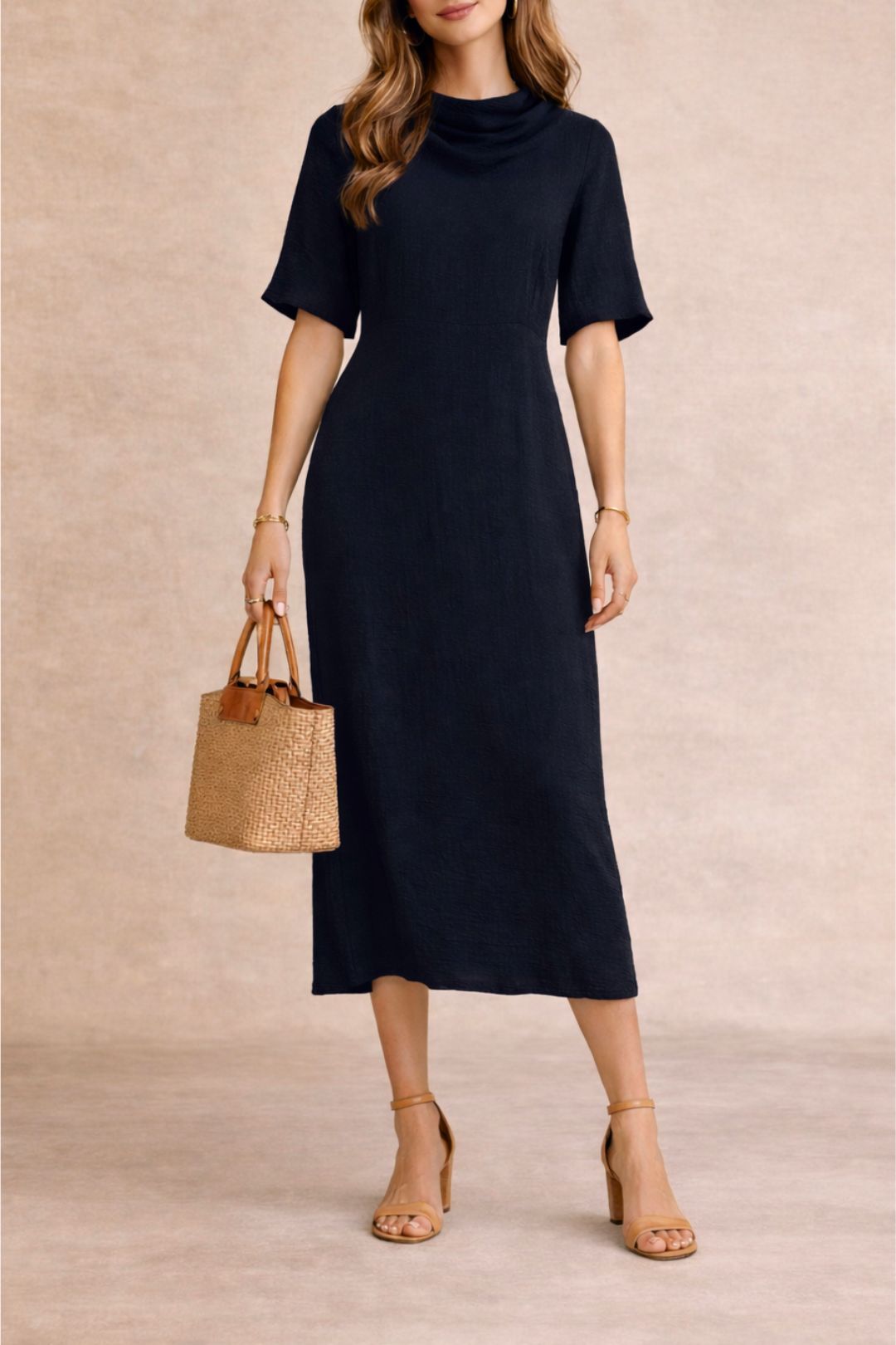 Dress Hire daytime Veronika Maine	Navy Midi Dress