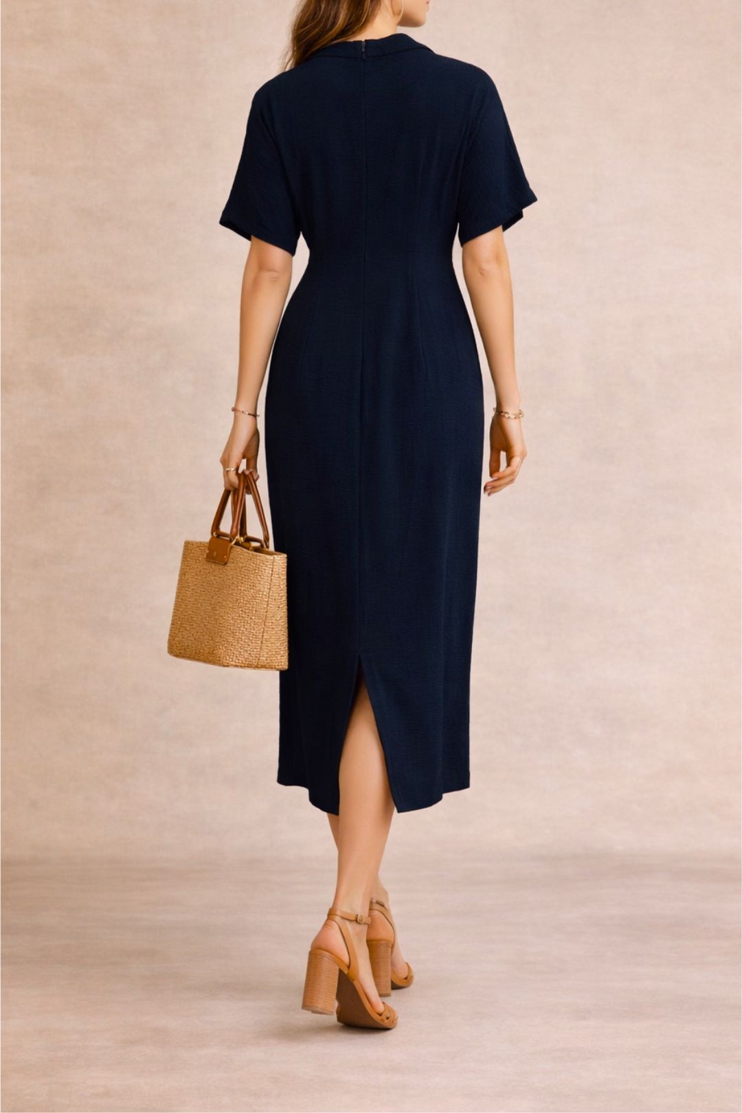Dress Hire daytime Veronika Maine	Navy Midi Dress