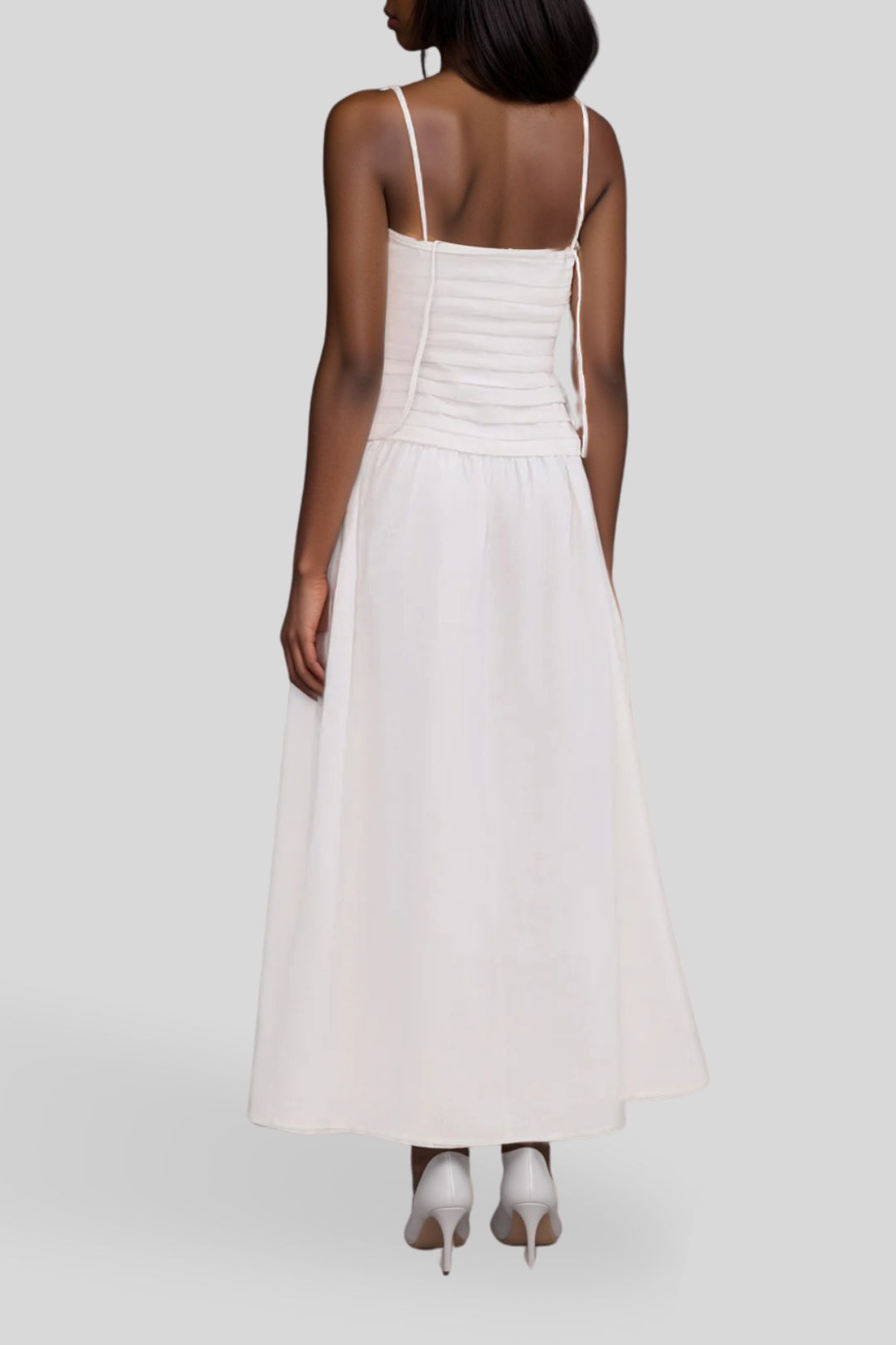 Dress hire casual Dissh - Reece White Linen Midi Dress