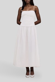 Dress hire casual Dissh - Reece White Linen Midi Dress