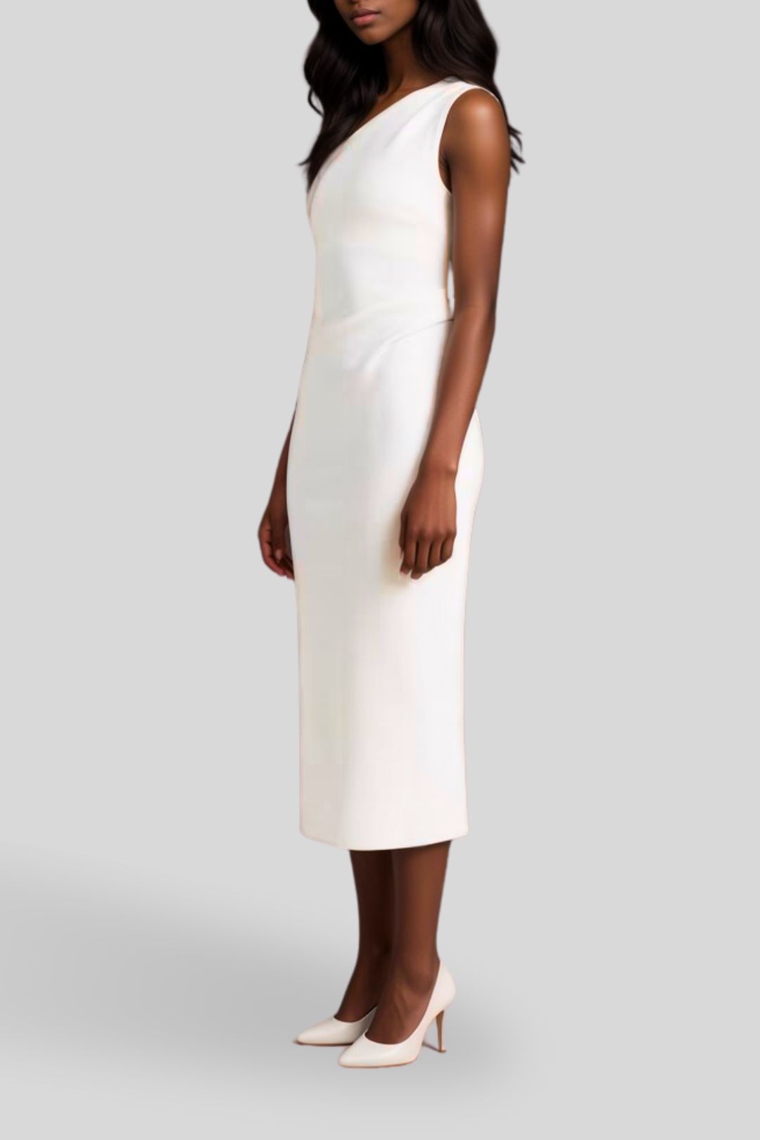 Dress Hire Evening Party Races Bec and Bridge - Be Mine Asymmetric Dress - White