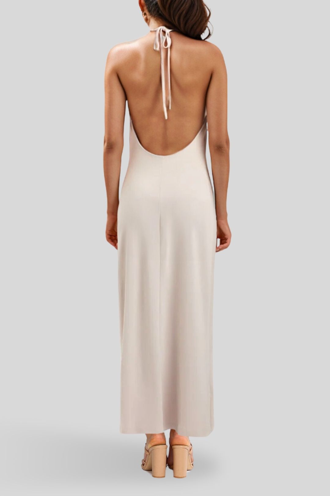 kookai beige dress Blaise Pink Satin Maxi Dress main image 1