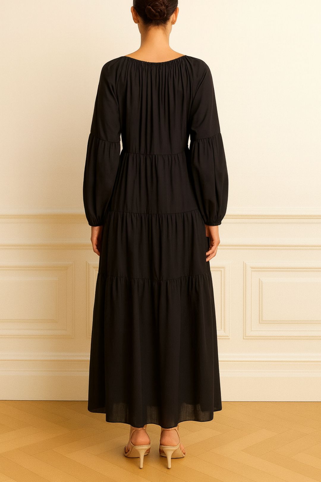 Dress Hire Evening Event Matteau Voluminous Tiered Dress - Black
