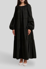 Dress Hire Evening Event Matteau Voluminous Tiered Dress - Black