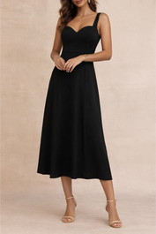 dress hire evening event veronika maine Classic Black Sleeveless Midi Dress