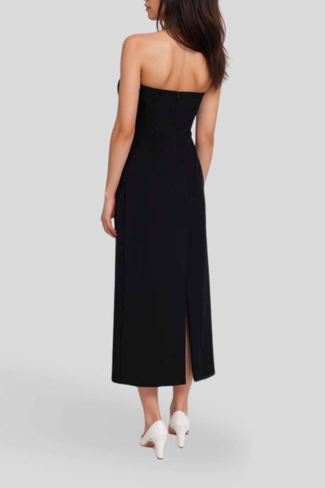 Dress hire party Dissh - Opal Black Strapless Midi Dress