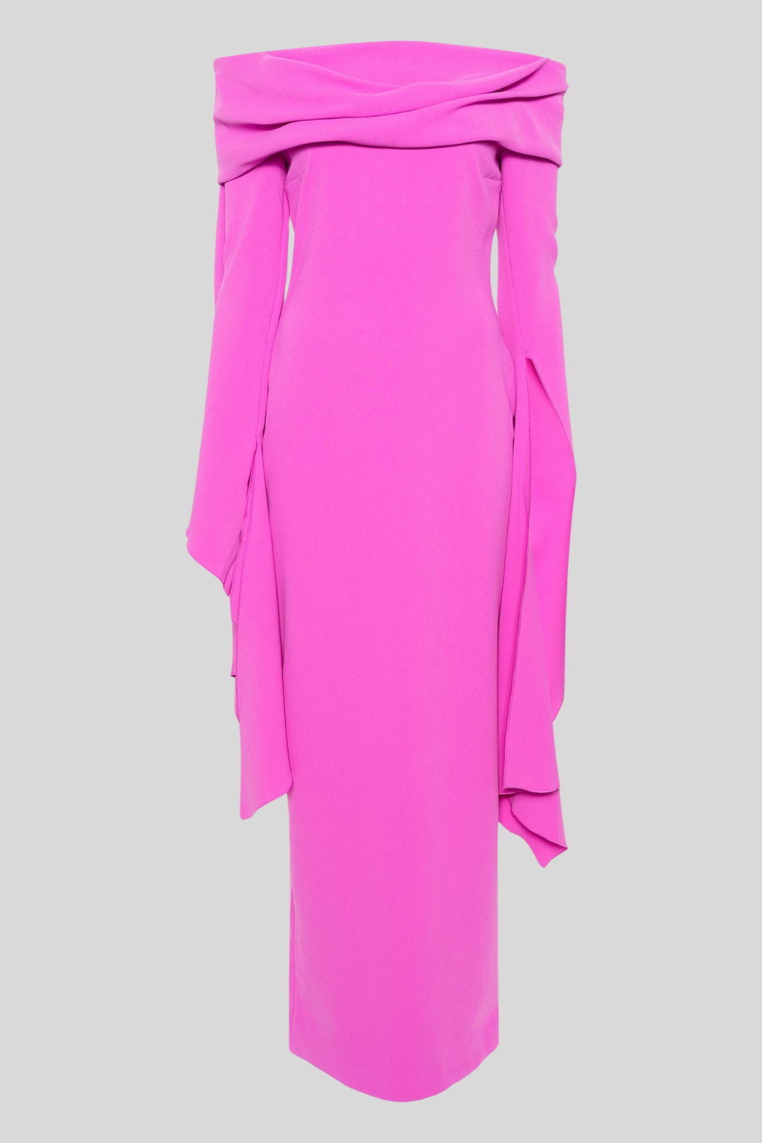 dress hire formal evening Solace London The Arden draped Maxi Long Dress - Pink