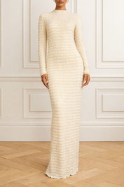 Dress Hire Formal event Vero Moda Aware	Textured Long Sleeve Maxi Dress - Birch