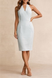 Dress Hire Formal Luxe Deluxe Day To Night Dress - Pale Blue Sleeveless