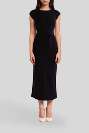 Dress Hire Formal Staple The Label	Luana Knit Midi Dress Black