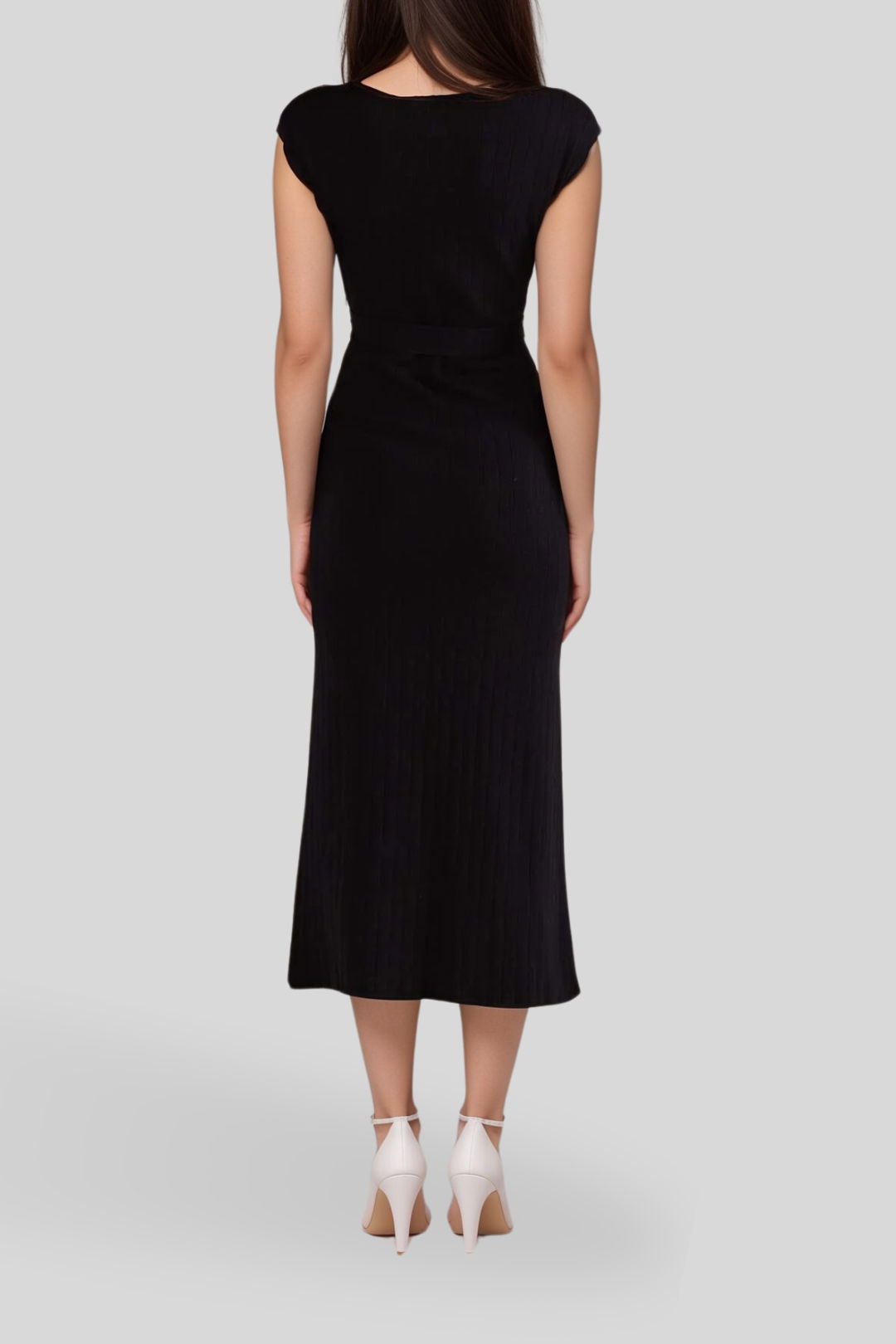 Dress Hire Formal Staple The Label	Luana Knit Midi Dress Black