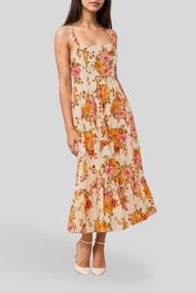 Dress hire daytime event Atmos & Here  Stefania Linen Blend Midi Dress