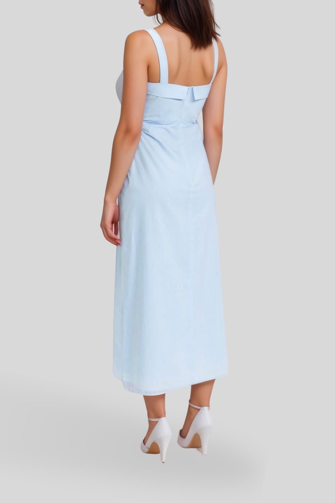 Dress Hire Casual CUE	Wrap Detail Cotton Midi Dress in Sky
