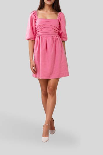 3-6M Pink Quilted Short Sleeve Dress - Ackermans main image 0