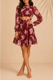 Dress Hire Party AERE	High Neck Mini Dress
