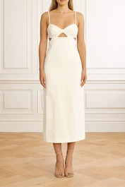 Dress hire Party Camilla and MarcWalton Midi Dress - Cream Sleeveless