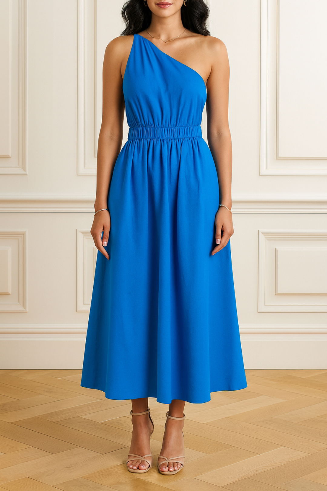Asymmetric Dress in Blue