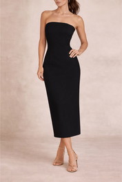 Dress hire party Dissh - Opal Black Strapless Midi Dress